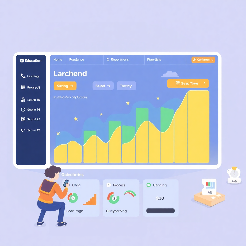 Education SaaS platform with gamification elements and learning progress tracking